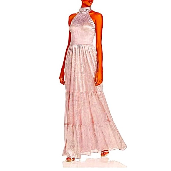 AQUA FORMAL Dresses & Skirts - AQUA FORMAL Womens Pink Glitter Maxi Dress